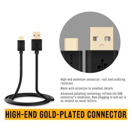 1m VOXLINK USB/microUSB kábel čierny