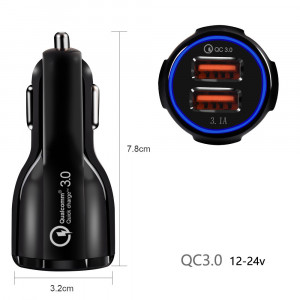 Maclean Energy nabíjačka do auta QC 3.0  MCE478 B - čierna Qualcomm Quick Charge QC 3.0 - 5V / 3A, 9V / 1,8A, 12V / 1,6A